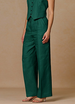 front Belicia Szmaragd Spodnie 100% lniane