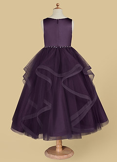 Azazie Sofia Flower Girl Dresses Plum A-Line Beaded Tulle Dress image6