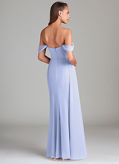 Azazie Amyra Robes de demoiselle d'honneur Robe Fourreau Convertible en Mousseline de soie Épaule décolletée Lavande image5