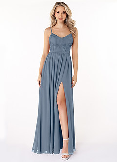 Azazie Yanelie Final Sale Twilight A-Line Scoop Pleated Chiffon Dress image1