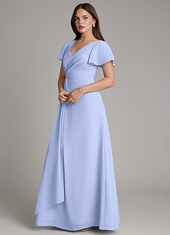 Azazie Kaya Schlussverkauf Eine Linie Plissee Chiffon Kleid Eis image7