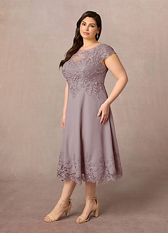 Azazie Terrano Mother of the Bride Dresses Vintage Mauve A-Line Scoop Lace Dress image7