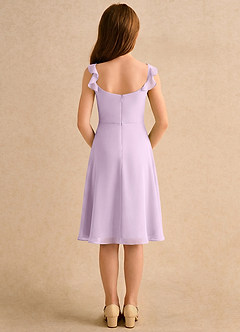 Azazie Pup Girls Formal Flower Girl Dresses Frosted Lilac A-Line Pleated Chiffon Dress image2
