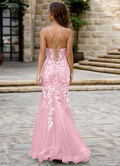 Dentelle Pink Mermaid Prom Dress image2