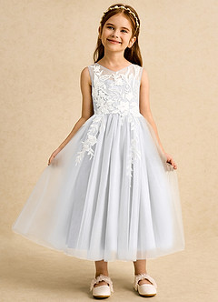 Azazie Sundae Blumenmädchenkleider Ballkleid Spitze Kleid Weiß image6