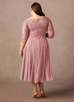 Azazie Marge Mother of the Bride Dresses Dusty Rose A-Line Scoop Lace Chiffon Dress image7
