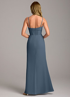 Azazie Chantel Jurken voor bruidsmeisjes Converteerbaar Jurk van Chiffon met Kolom Strapless Neptunus image6