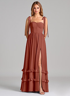 Azazie Anastacia Bridesmaid Dresses Auburn A-Line Sweetheart Neckline Chiffon Dress image6