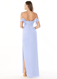 Azazie Emeralda Bridesmaid Dresses Lavender Sheath Off the Shoulder Chiffon Dress image2