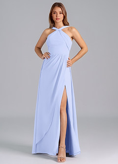 Azazie Mianna Bridesmaid Dresses Lavender A-Line Pleated Chiffon Dress image4