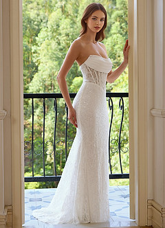 Orianthe White Sheer Corset Sequin Embroidery Mermaid Prom Dress image5