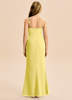 Azazie Buzzy Junior Canary Sheath Pleated Chiffon Dress image5