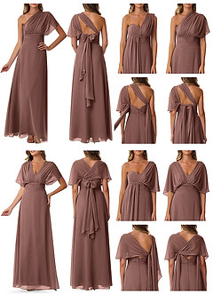 Azazie Fifi Bridesmaid Dresses Espresso A-Line Strapless Chiffon Convertible Dress image10