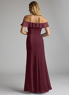 Azazie Sophie Vestidos de damas de honor Vestido de Cabernet de Gasa de Corte en A Convertible con Vestidos sin tirantes image3