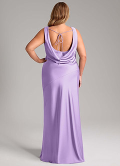 Azazie Rylina Bridesmaid Dresses Lilac Mermaid Stretch Satin Dress image8