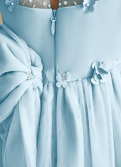 Azazie Snowball Girl Flower Girl Dresses Sky Blue Ball-Gown Pleated Tulle Dress image5