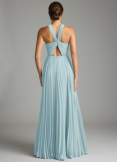 Azazie Afra Abiti da Damigella Abito A-Line in Chiffon Plissettato Sea Glass image2