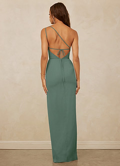 Christian Siriano Bridal for Azazie 1003 Bridesmaid Dresses Eucalyptus Sheath One Shoulder Chiffon Dress image2