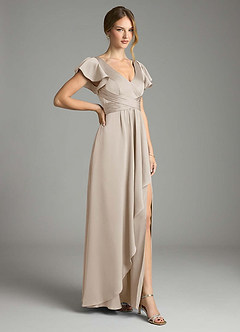 Azazie Omari Bridesmaid Dresses Frost A-Line Stretch Satin Dress image5