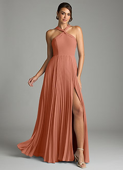 Azazie Afra Abiti da Damigella Abito A-Line in Chiffon Plissettato Più Tagliato image1