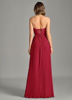 Azazie Becka Bridesmaid Dresses Scarlet A-Line Strapless Chiffon Dress image2
