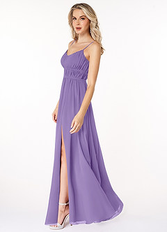 Azazie Yanelie Bridesmaid Dresses Tahiti A-Line Scoop Pleated Chiffon Dress image5