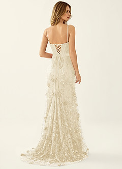Iliana Champagne 3D Flowers Corset Beading Prom Dress image7