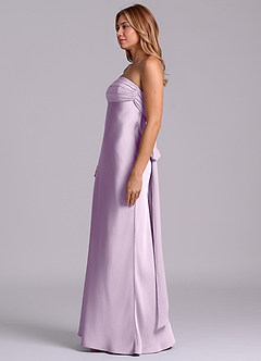 Azazie Ailanie Brudtärnklänningar Klä av Tubklänning i Stretch Satin Axelbandslös Frostad Lila image6