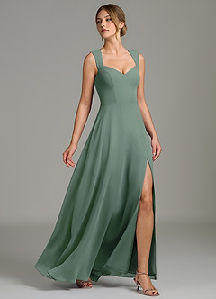Azazie Gwendolyn Bridesmaid Dresses Eucalyptus A-Line Sweetheart Neckline Chiffon Dress image3