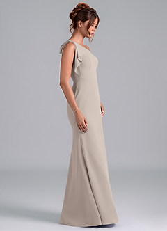 Azazie Rinna Bridesmaid Dresses Frost Mermaid One Shoulder Chiffon Dress image5