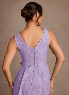 Azazie Luanne Mère de la mariée Robes Robe Trapèze en Blumen-Burnout Plissée Lilas image6