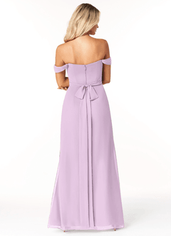 Azazie Joretta Bridesmaid Dresses Frosted Lilac A-Line Sweetheart Neckline Chiffon Convertible Dress image2