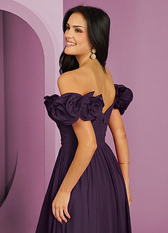 Barbie ♥ Azazie Bridesmaid Dresses Plum A-Line Off the Shoulder Chiffon Convertible Dress image8
