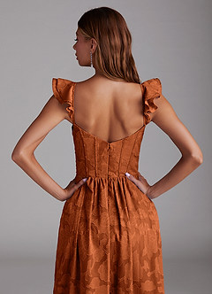 Azazie Denisse Suknie dla druhen Linia A Marszczony Kwiatowe wypalenie Do ziemi Sukienka image6