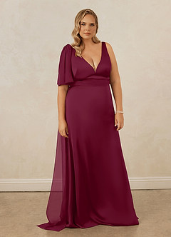 Christian Siriano Bridal for Azazie 1011 Bridesmaid Dresses Mulberry Mermaid Bow Stretch Satin Dress image11