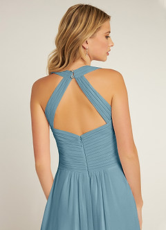 Azazie Claudia Bridesmaid Dresses Moody Blue A-Line Sweetheart Neckline Chiffon Dress image6