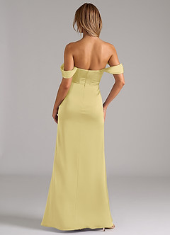 Azazie Johana Vestidos de damas de honor Vestido de Sorbete De Limón de Satén Elástico de Corte Sirena Convertible con Vestidos sin tirantes image4