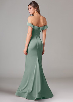 Azazie Everly Final Sale Amethyst Mermaid Off the Shoulder Stretch Satin Convertible Dress image5