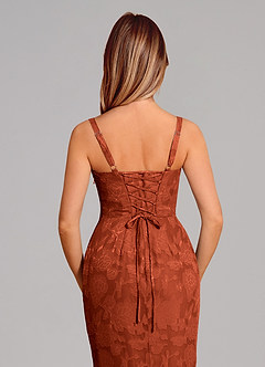 Azazie Aubrey 신부 들러리 드레스 인어 절하다 플로럴 번아웃 바닥 길이 드레스 image2