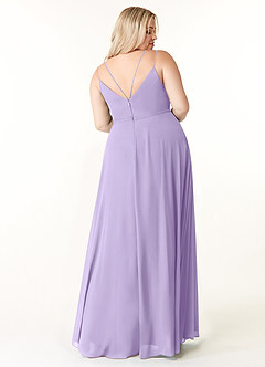Azazie Janine Bridesmaid Dresses Lilac A-Line V-Neck Chiffon Dress image7