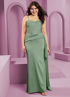 Barbie ♥ Azazie Final Sale Matcha Sheath Strapless Stretch Satin Convertible Dress image11