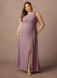 Azazie Galvan vestidos de madre de la novia Vestido de Rosa Polvorienta de Gasa de Corte En A con Lentejuela image6