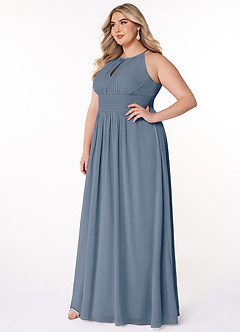 Azazie Bonnie Bridesmaid Dresses Twilight A-Line Keyhole Ruched Chiffon Dress image8