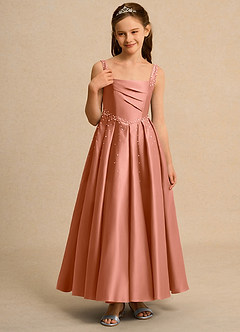 Azazie Mochi Girl vestidos de niña de las flores Vestido de Mai Tai de Satin Mate de Princesa con Plisado image5