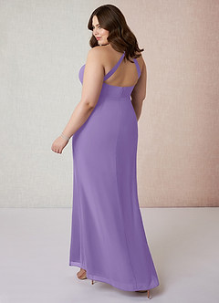 Azazie Becca Bridesmaid Dresses Tahiti Sheath V-Neck Chiffon Dress image10