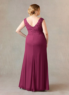 Azazie Edelin Mother of the Bride Dresses Mulberry A-Line Sweetheart Neckline Pleated Mesh Dress image9
