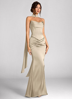 Vestido Champán Maxi Calista image4