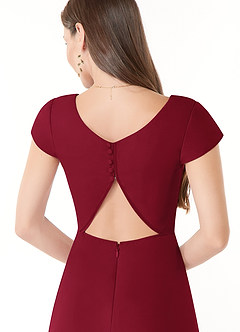 Azazie Hainsly Bridesmaid Dresses Burgundy A-Line Sweetheart Neckline Chiffon Dress image6