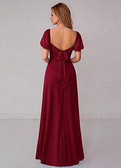 Azazie Fatima Bridesmaid Dresses Burgundy A-Line with Pockets Chiffon Dress image5
