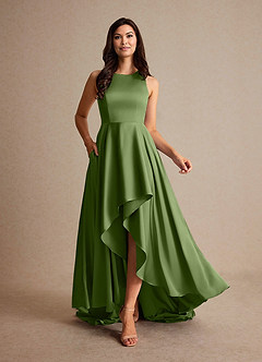 Azazie Niles Mother of the Bride Dresses Juniper A-Line Trains Stretch Satin Dress image6